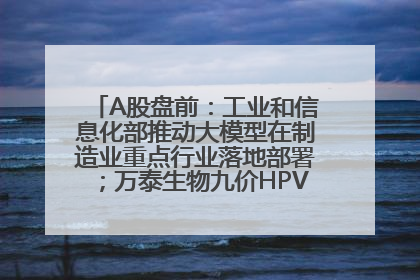 A股盘前：工业和信息化部推动大模型在制造业重点行业落地部署；万泰生物九价HPV疫苗获批上市；特朗普催促鲍威尔降息